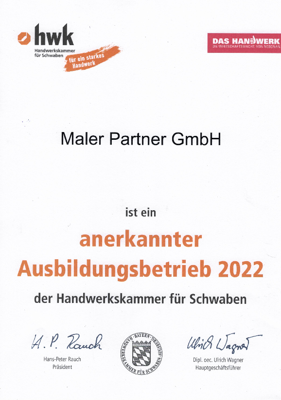csm_Ausbildungsbetrieb_5b5f75c3ee Maler Partner GmbH Kaufbeuren Füssen Marktoberdorf Germaringen
